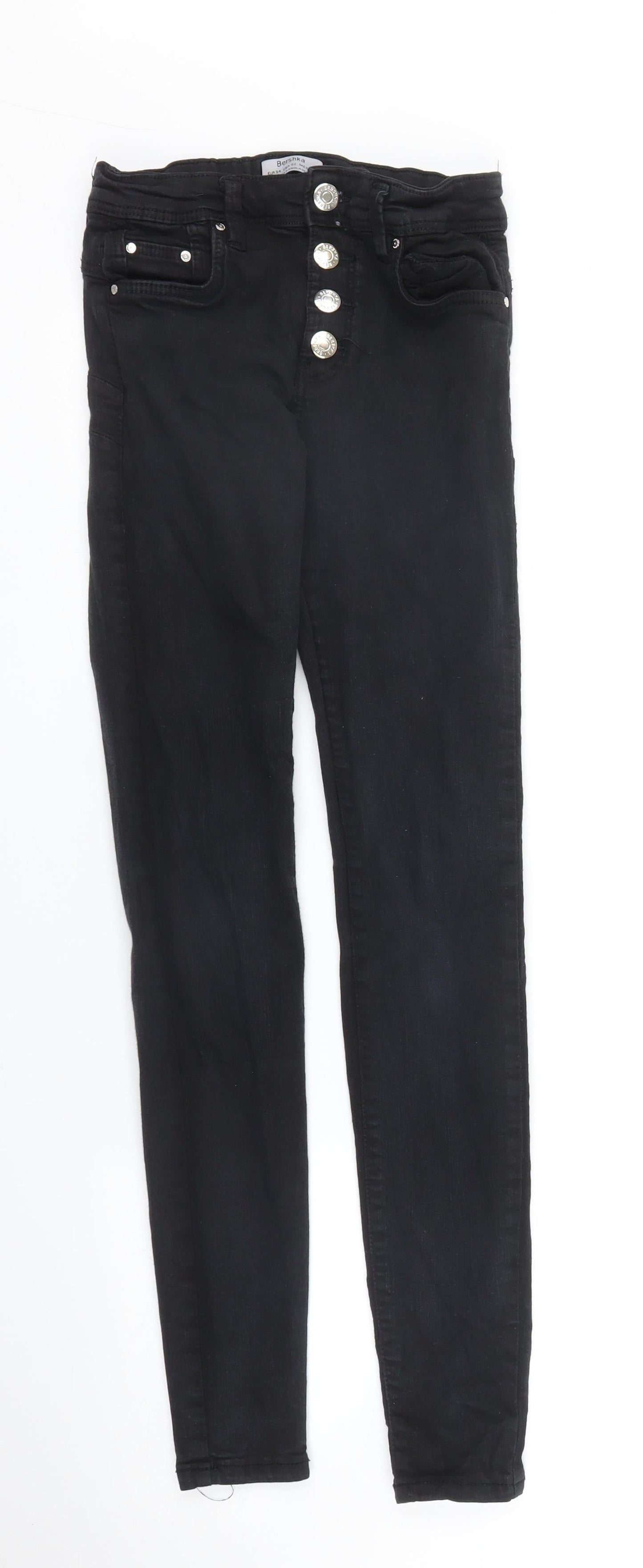 Bershka Womens Black  Denim Skinny Jeans Size 6 L29 in