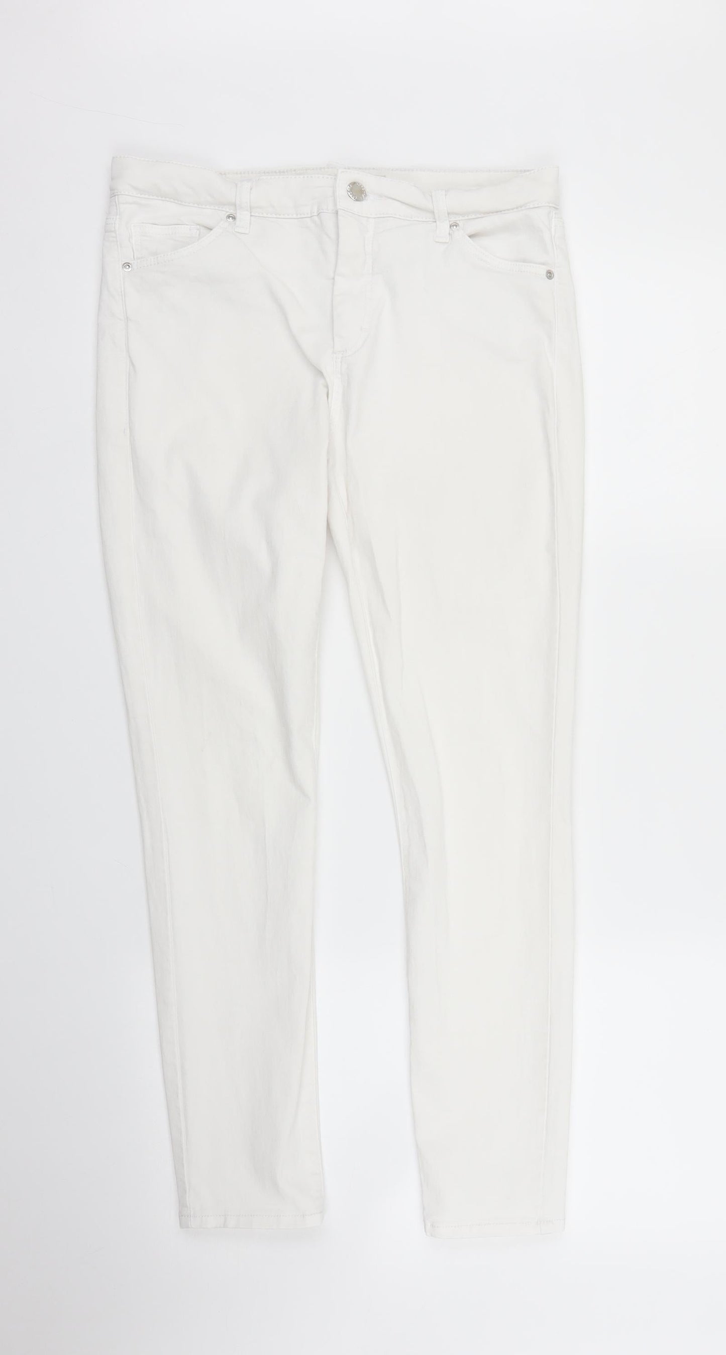 Topshop Womens White  Denim Skinny Jeans Size S L26 in