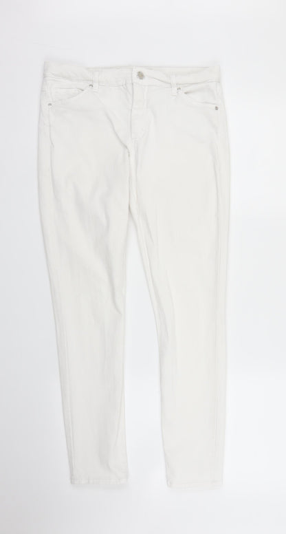 Topshop Womens White  Denim Skinny Jeans Size S L26 in