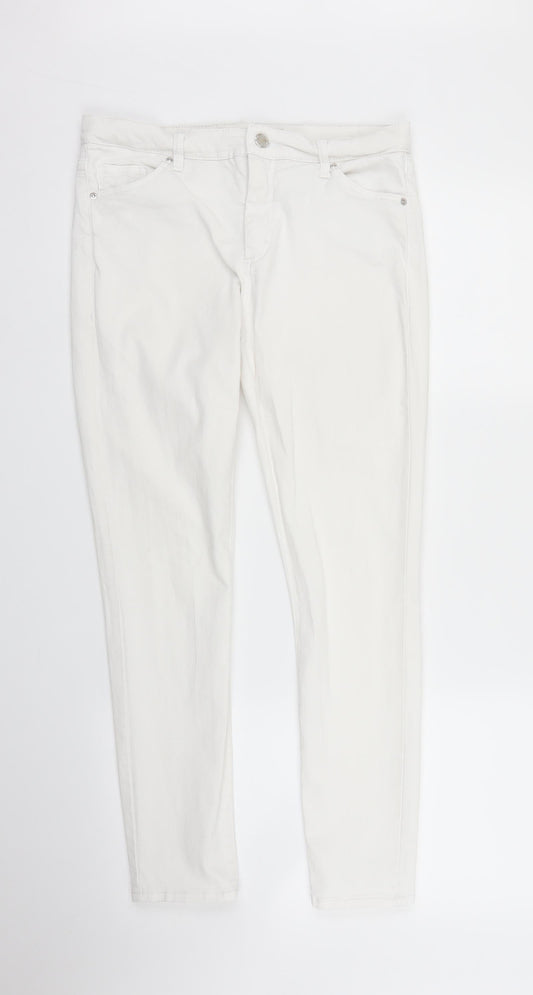 Topshop Womens White  Denim Skinny Jeans Size S L26 in