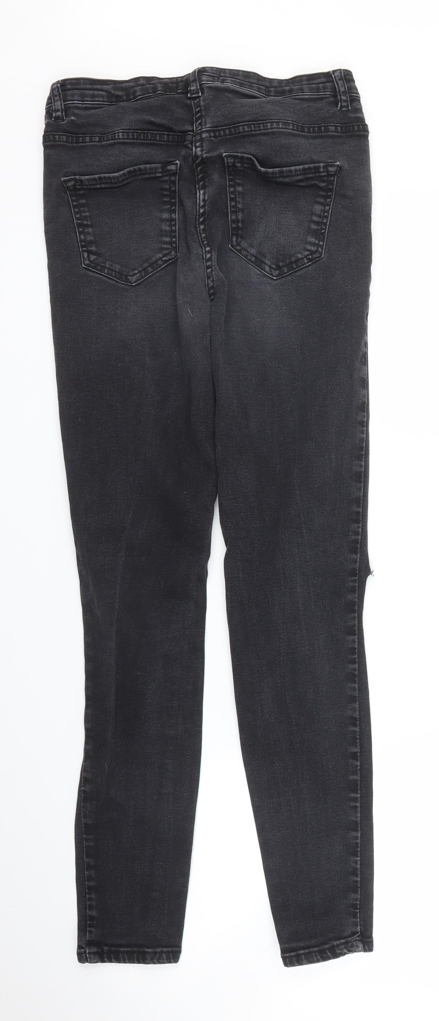 Womens UK Size 10 Studio Denim Regular Fit Skinny Black Jeans