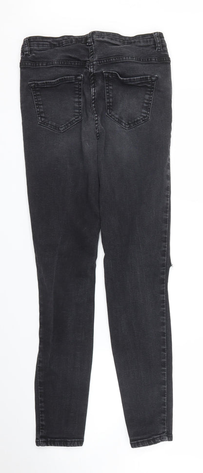Womens UK Size 10 Studio Denim Regular Fit Skinny Black Jeans