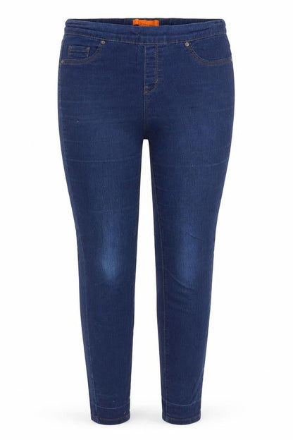 Front view of George women’s blue denim jegging jeans, size UK 8, 27-inch leg
