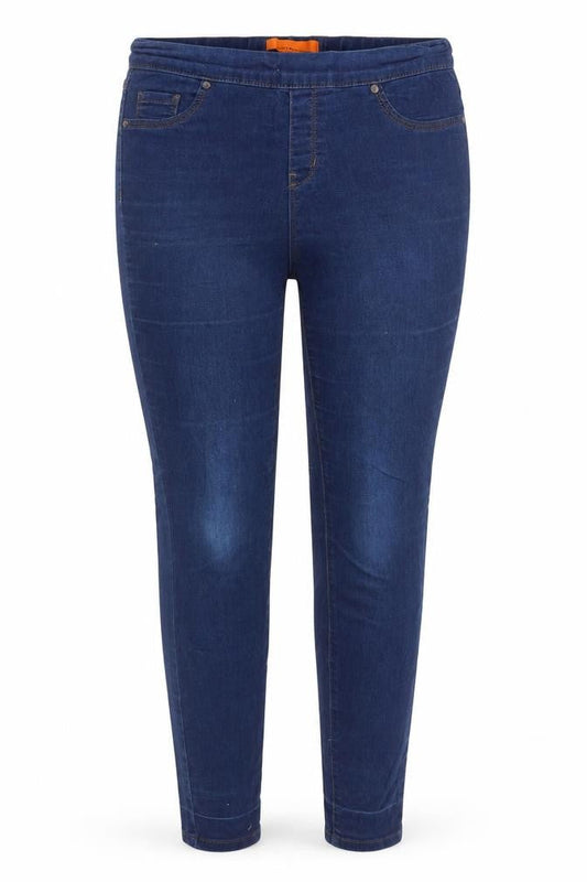Front view of George women’s blue denim jegging jeans, size UK 8, 27-inch leg