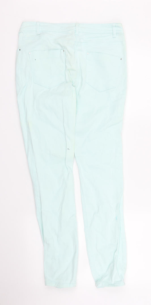 M&Co Womens Green   Skinny Jeans Size 10 L27 in