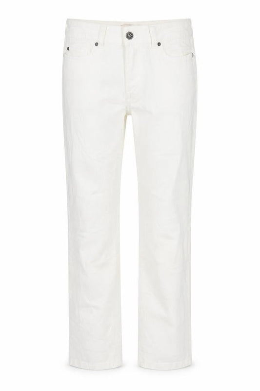 Front view of Only women’s white straight jeans, size M, 34-inch leg