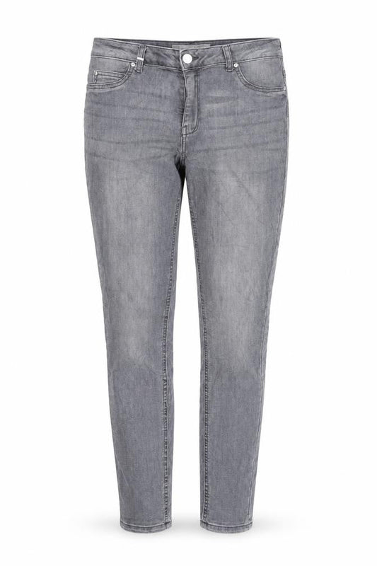 Front view of Amisu women’s grey denim jegging jeans, size UK 32, in, 29-inch leg