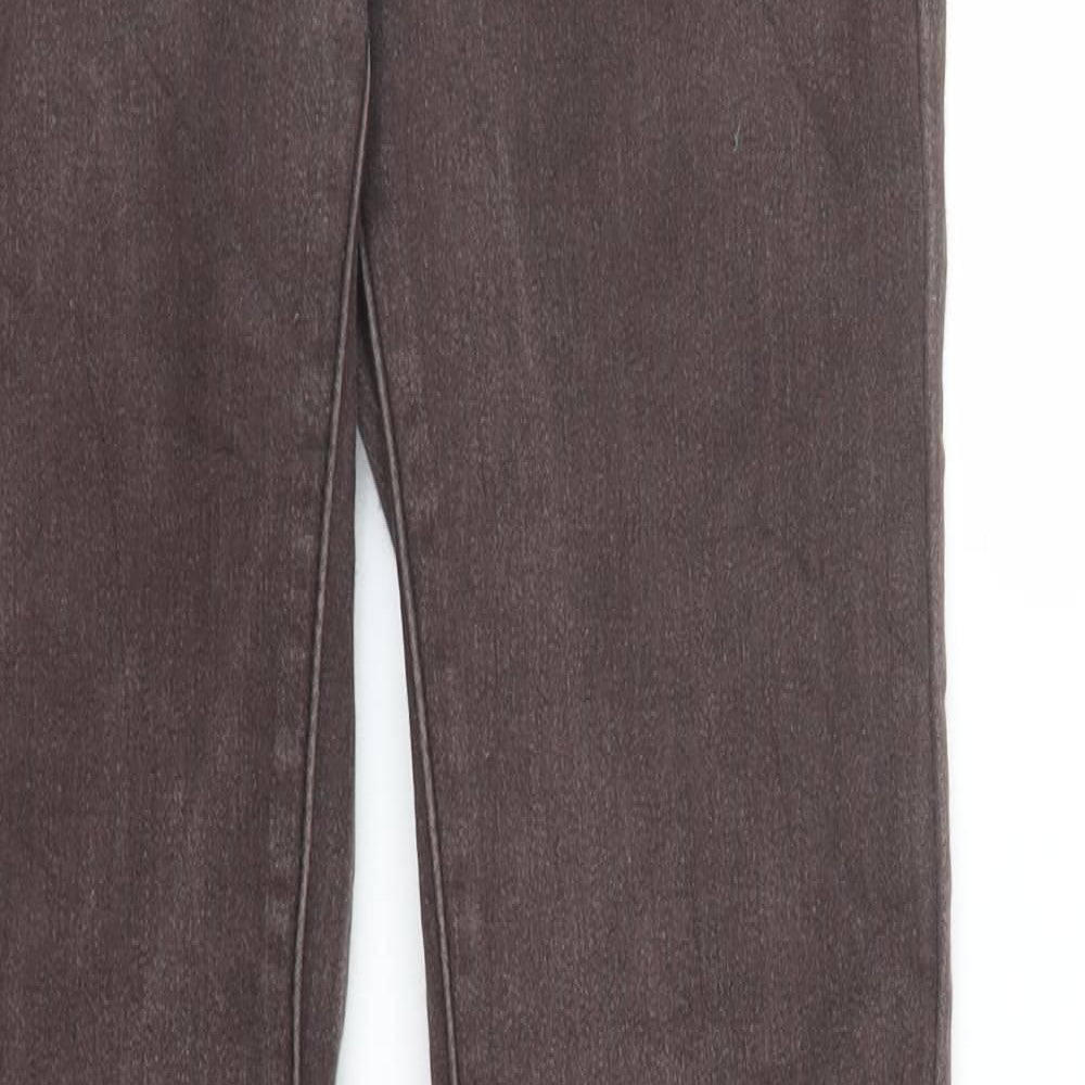 Womens UK Size XS By Sasha Regular Fit Skinny Brown Jeans