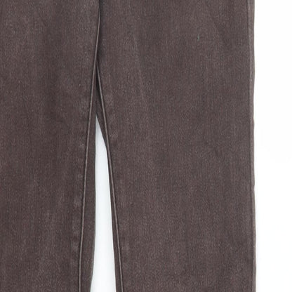 Womens UK Size XS By Sasha Regular Fit Skinny Brown Jeans