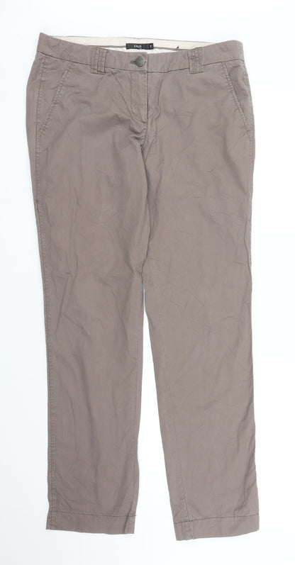 Additional front view of Zero women’s brown carpenter trousers, size UK 10, 30-inch leg