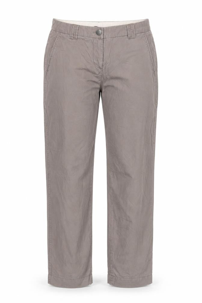 Front view of Zero women’s brown carpenter trousers, size UK 10, 30-inch leg