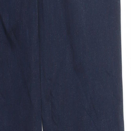 Womens UK Size 8 Zara Regular Fit Carrot Blue Trousers