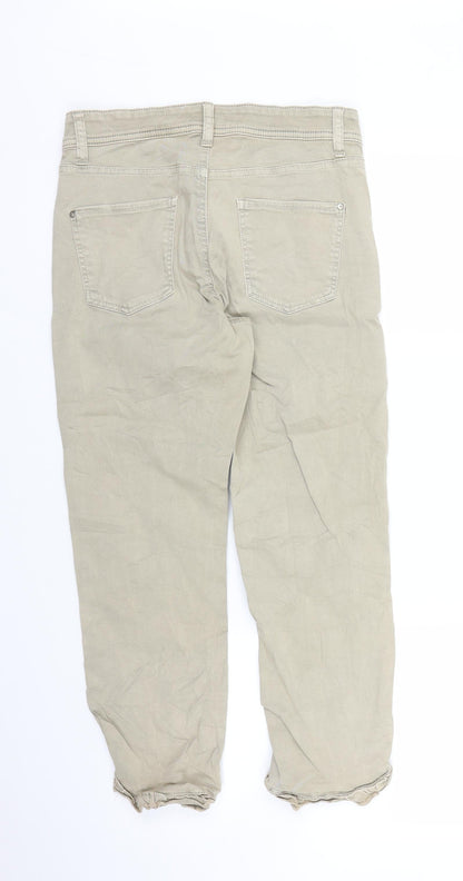 Womens UK Size 6 Cambio Regular Fit Capri Beige Jeans