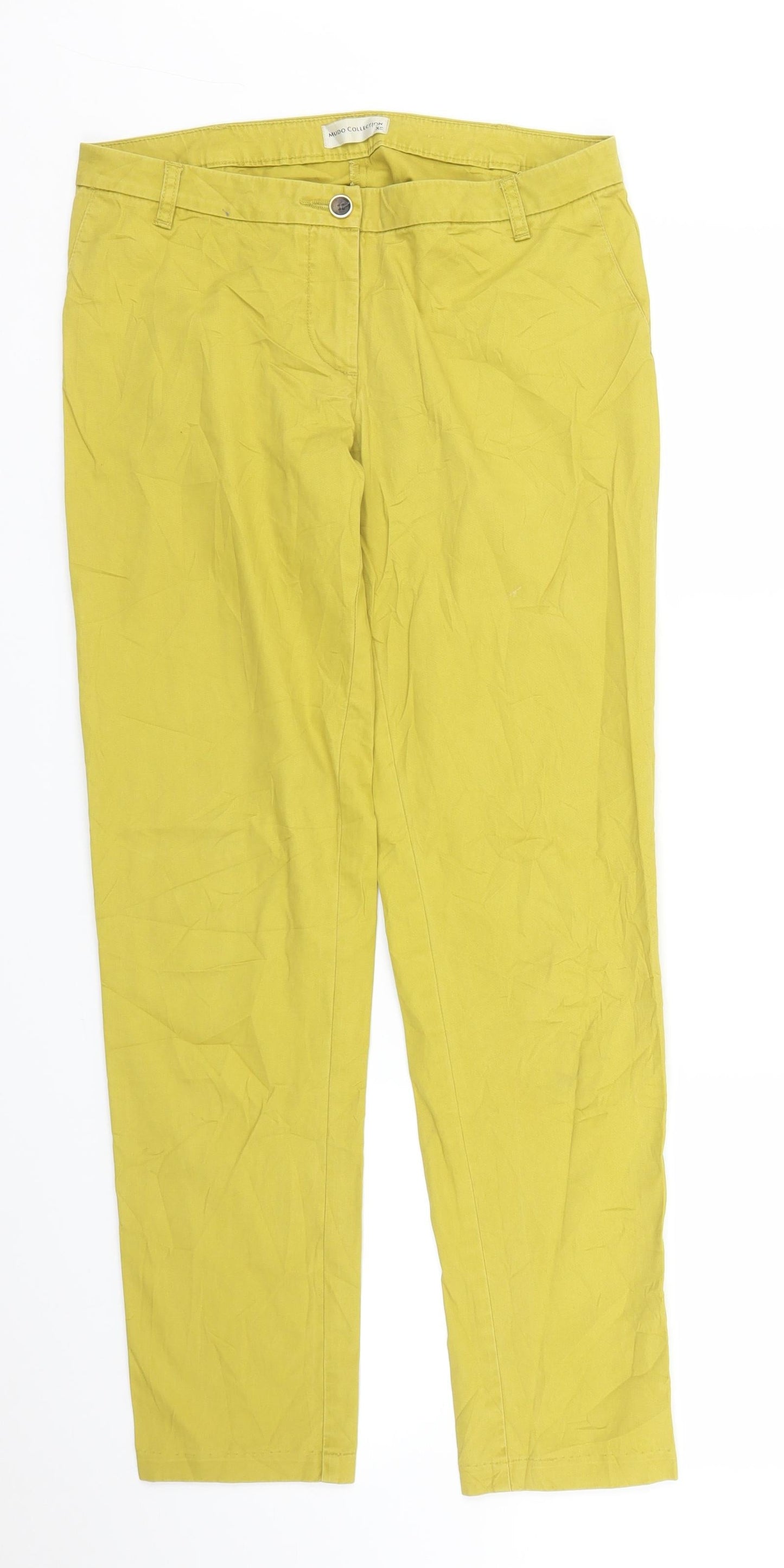 Mudo Collection Womens Yellow   Pedal Pusher Trousers Size XS L28 in