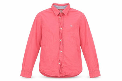 Front view of H&M girls’ pink basic button-up, size 11-12, years