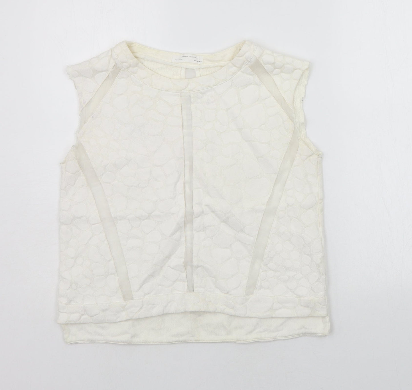 Womens UK Size M Zara Beige Basic Blouse