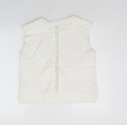 Womens UK Size M Zara Beige Basic Blouse