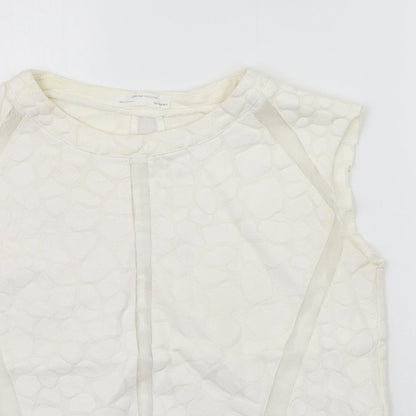 Womens UK Size M Zara Beige Basic Blouse
