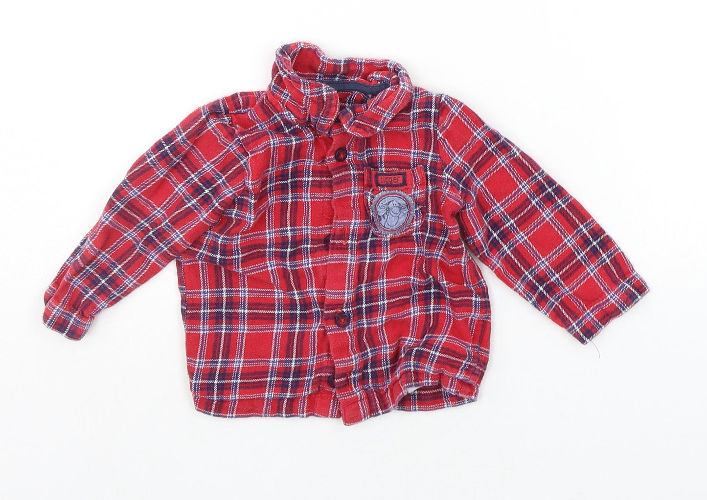 George Baby Red Check  Basic Button-Up Size 6-9 Months