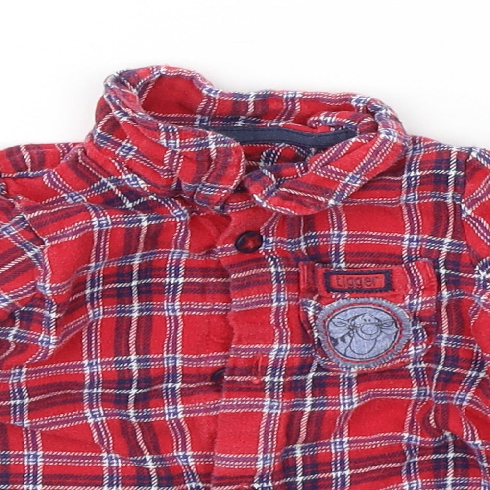 George Baby Red Check  Basic Button-Up Size 6-9 Months