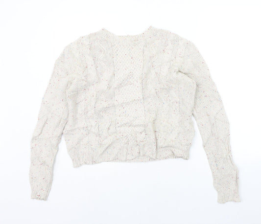 Womens UK Size S Cooperative Beige Pullover Jumper
