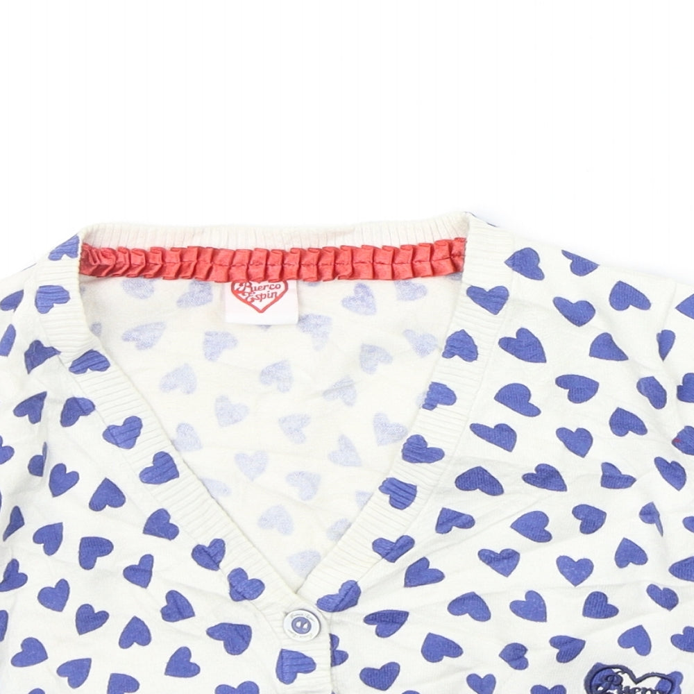 RUERCO SPIN Womens White Geometric  Cardigan Jumper Size S