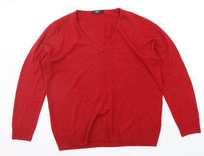 Womens UK Size 16 Marks and Spencer Red Pullover Jumper