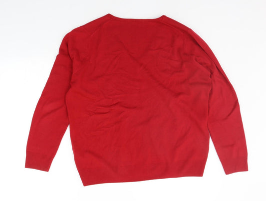 Womens UK Size 16 Marks and Spencer Red Pullover Jumper