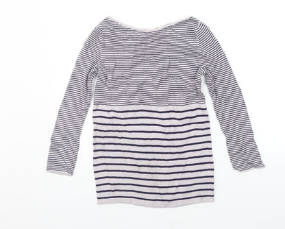 Gap Womens White Striped  Pullover Jumper Size S