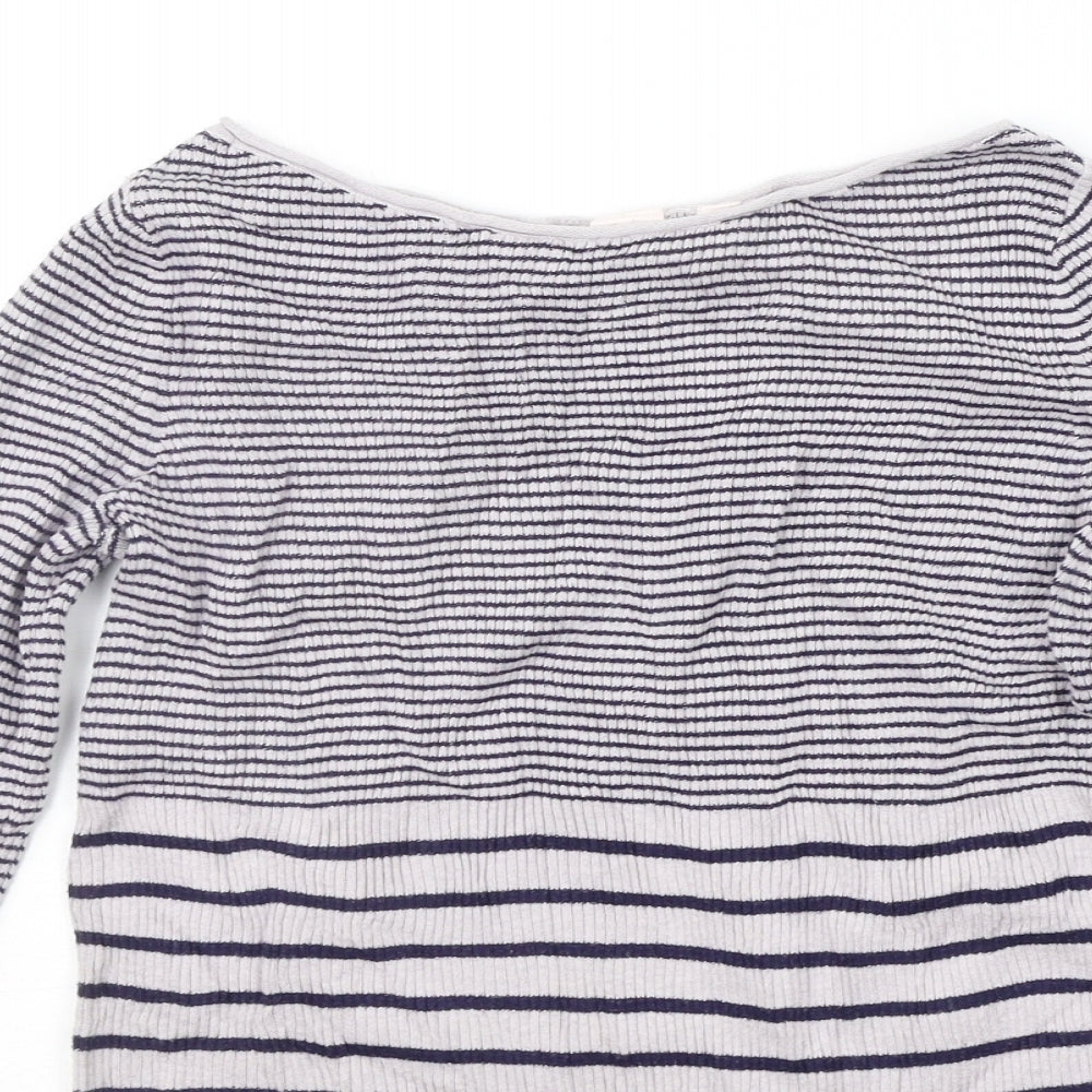 Gap Womens White Striped  Pullover Jumper Size S