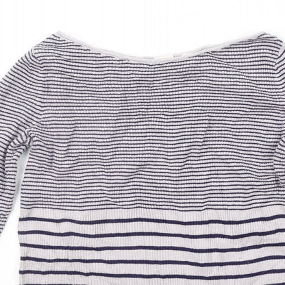 Gap Womens White Striped  Pullover Jumper Size S