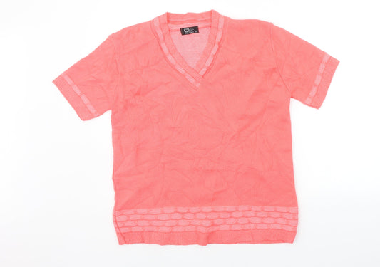 Womens UK Size XL CHIC Pink Pullover Jumper