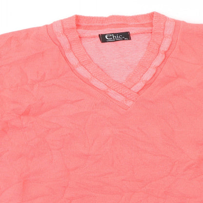 Womens UK Size XL CHIC Pink Pullover Jumper