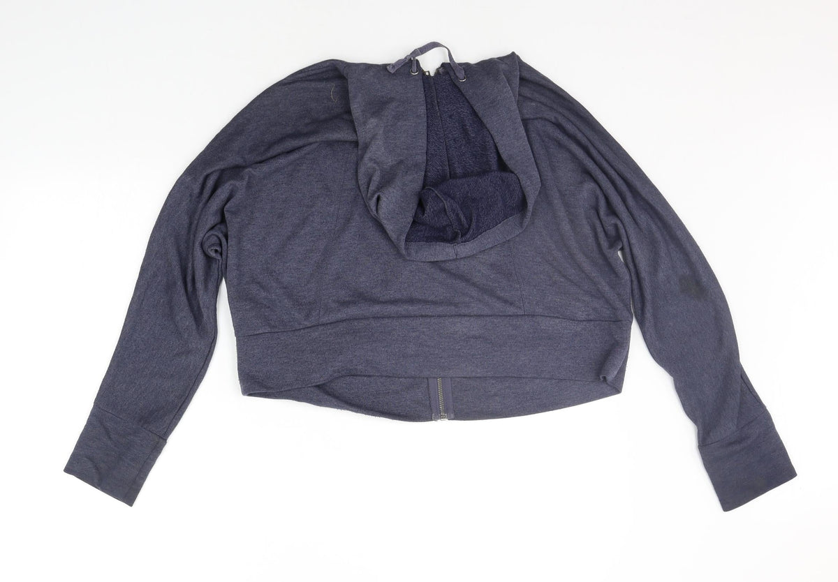 Womens UK Size M H&M Blue Full Zip Jumper