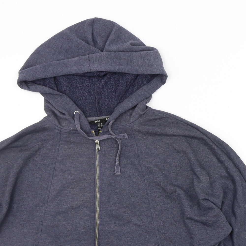 Womens UK Size M H&M Blue Full Zip Jumper