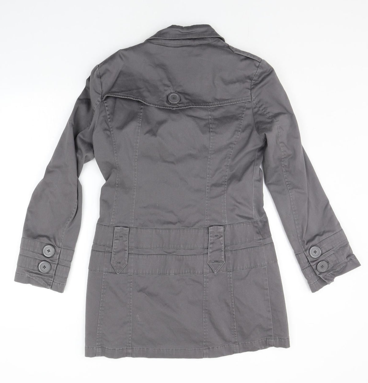 Back view of Frida G women’s grey jacket coat, size UK 10