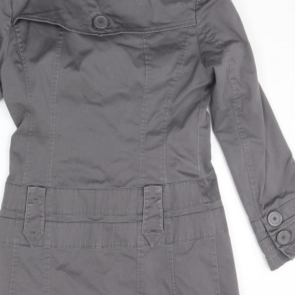 Brand and care label for Frida G women’s grey jacket coat, size UK 10