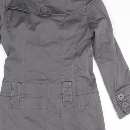 Brand and care label for Frida G women’s grey jacket coat, size UK 10