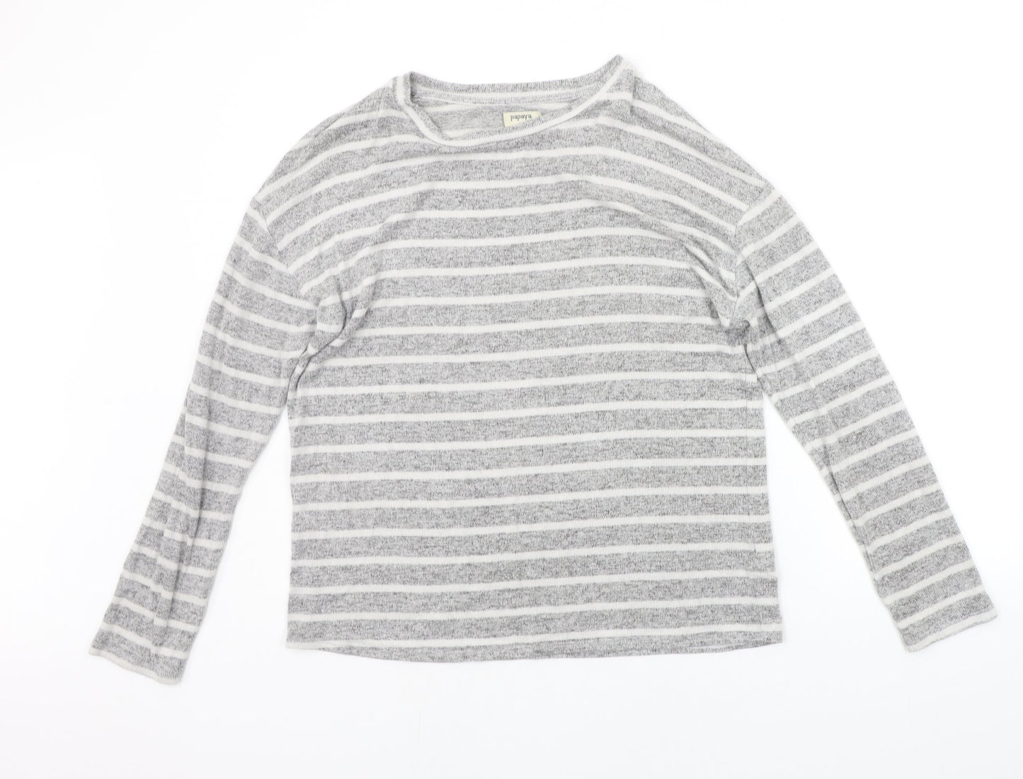 Womens UK Size M Papaya Grey Pullover Jumper