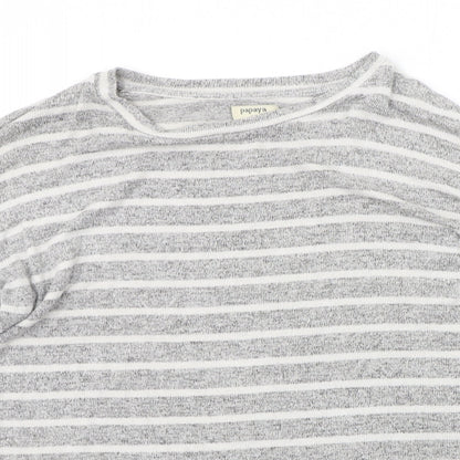 Womens UK Size M Papaya Grey Pullover Jumper