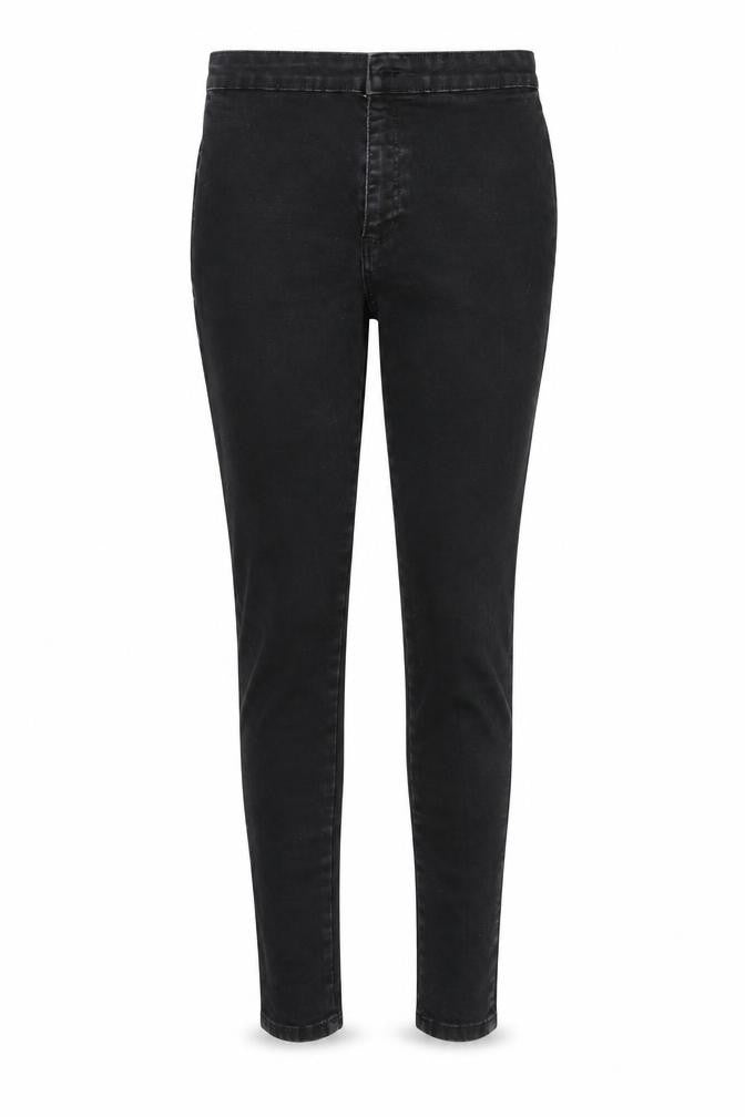 Front view of Miss Selfridge women’s black skinny jeans, size UK 10, 28-inch leg