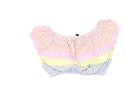 New Look Womens Multicoloured Striped  Basic Blouse Size M
