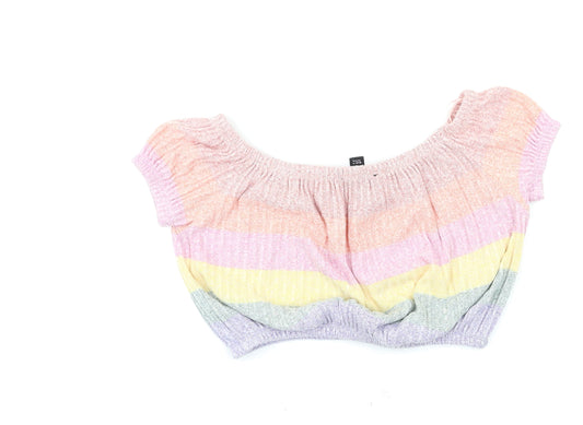 New Look Womens Multicoloured Striped  Basic Blouse Size M