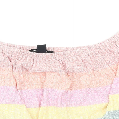 New Look Womens Multicoloured Striped  Basic Blouse Size M