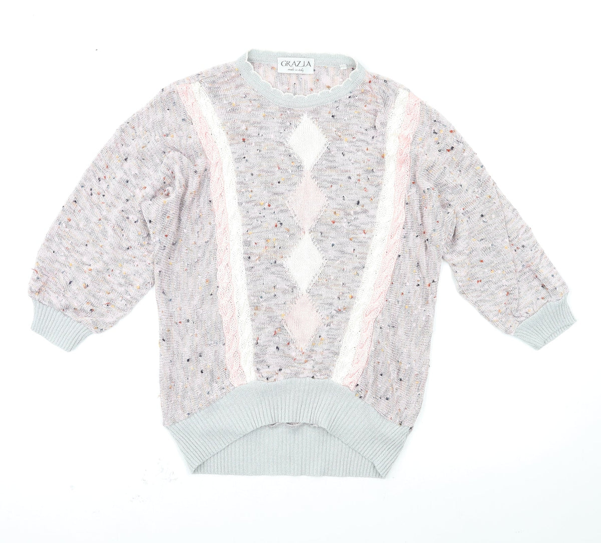 Additional front view of GRAZIA women’s multicoloured jumper, size UK 12
