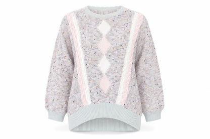 Front view of GRAZIA women’s multicoloured jumper, size UK 12