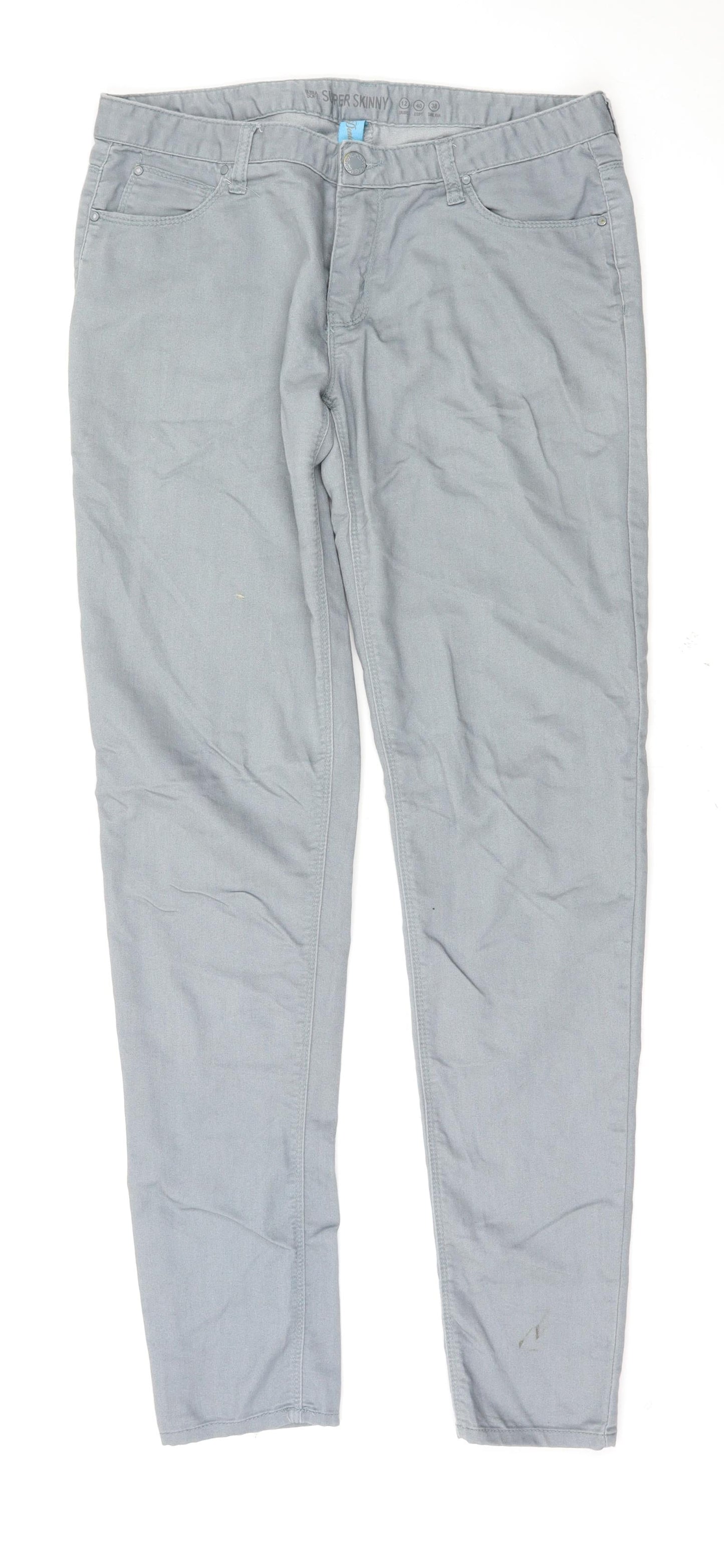 Denim & Co. Womens Grey   Trousers  Size 12 L31 in