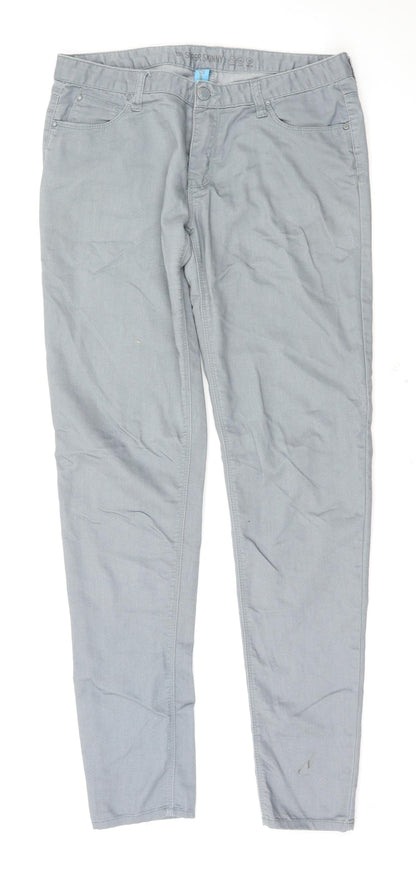 Denim & Co. Womens Grey   Trousers  Size 12 L31 in