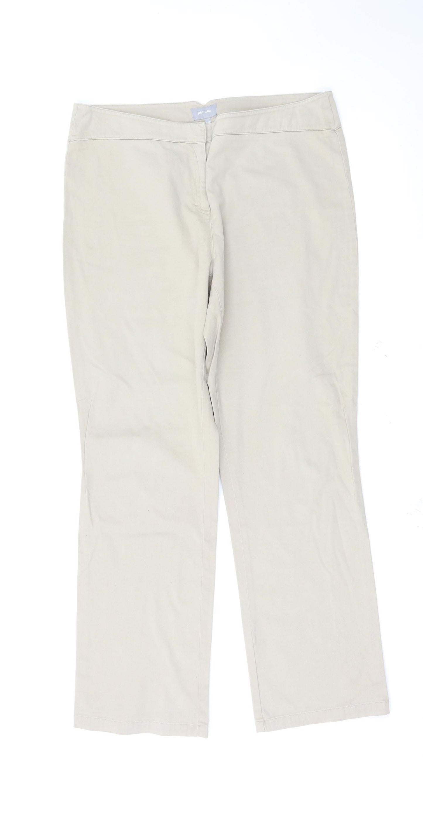Womens UK Size 14 Marks and Spencer Regular Fit  Beige Trousers