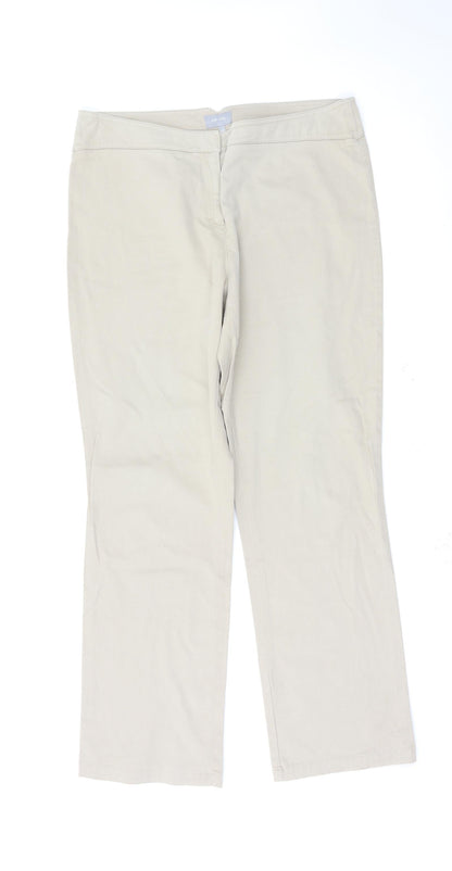 Womens UK Size 14 Marks and Spencer Regular Fit  Beige Trousers